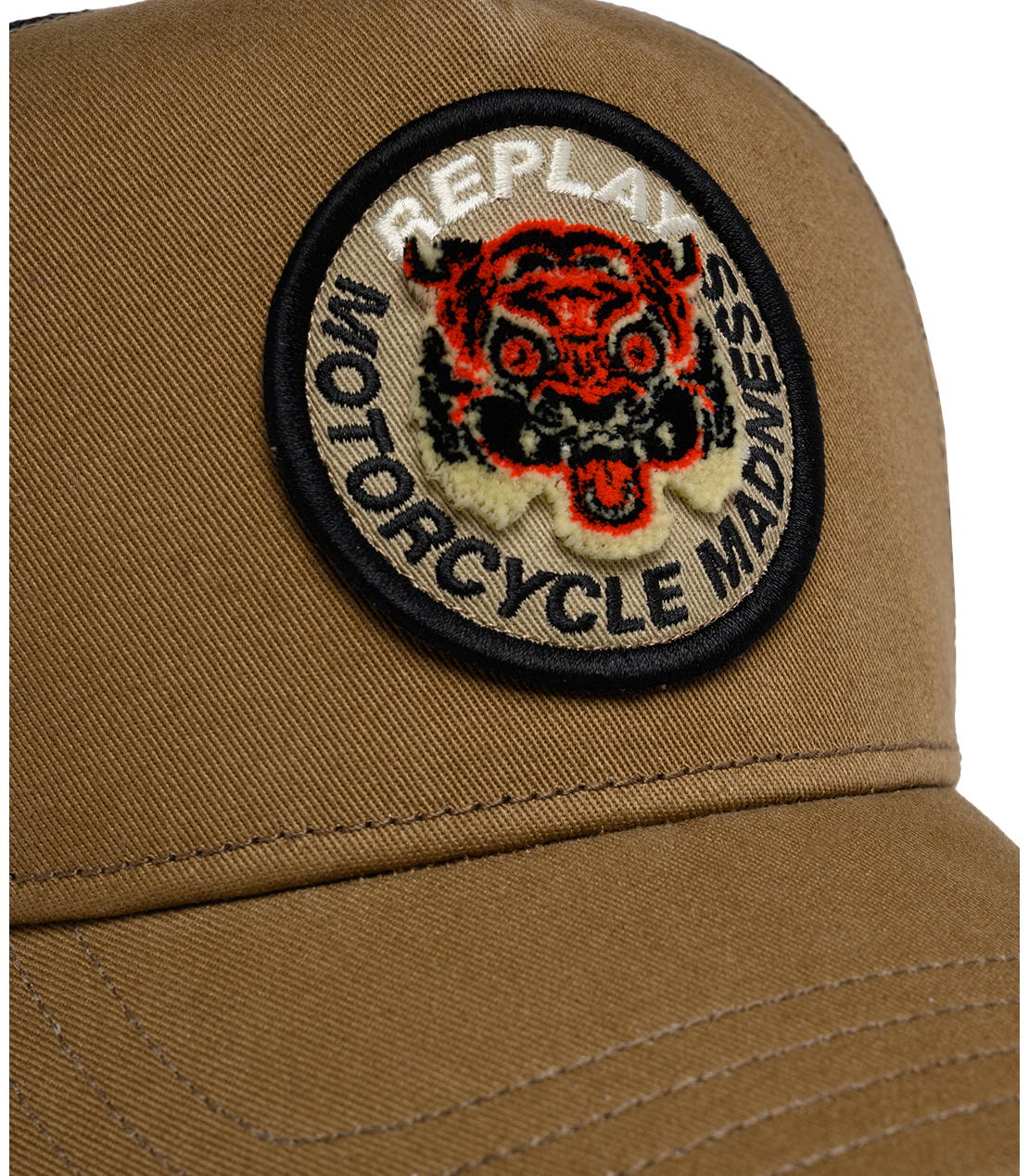 ウオッシュドコットンツイル＆メッシュキャップ TIGER 詳細画像 スモークブラウン 5